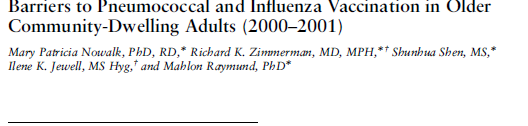 Amerika Birleşik Devletleri nde pnömoni ve influenza yaşlılarda önde gelen beşinci nedendir ve her yıl 65 yaş ve üzerindeki bu popülasyonda yaklaşık 58,000 ölüme neden olmaktadır.