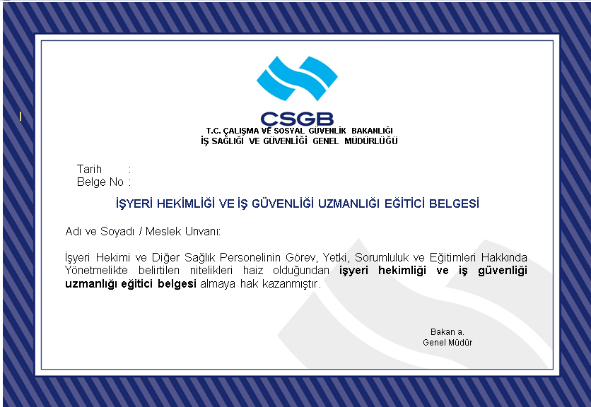 MESGEMM İSG/Mevzuat/Yönetmelikler/ İşyeri Hekimi ve Diğer Sağlık Personelinin Görev, Yetki, Sorumluluk ve Eğitimleri Hakkında Yönetmelik İşyeri Hekimi ve Diğer Sağlık Personelinin