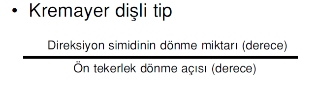 Kremayer Dişli Tip