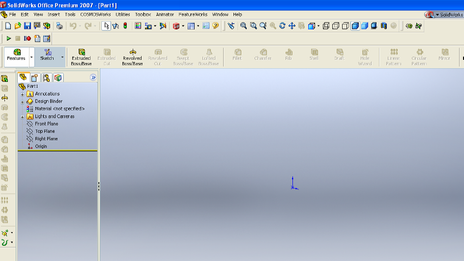 BLGSAYAR DESTEKL TASARIM HAFTA 4 SOLIDWORKS LE KATI MODELLEME SolidWorks ile geçerli bir sketch olu$turulduktan sonra kat' model olu$turmak için ilgili Feature i$lemleri kullan'l'r.