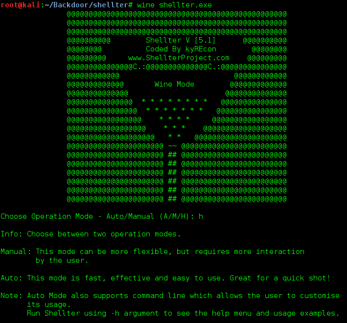 Auto-Manual Mod Shellter içinde iki mod vardır.