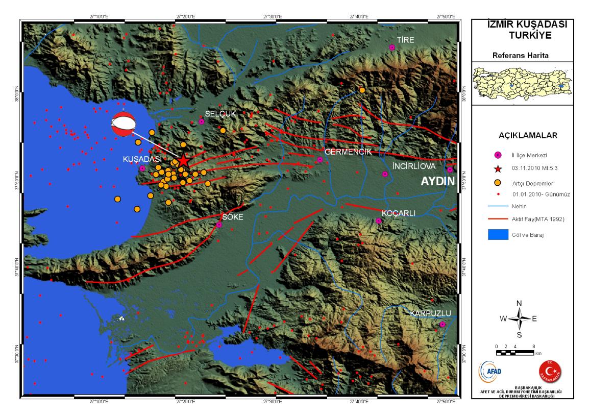 T.C. BAġBAKANLIK AFET VE ACĠL DURUM YÖNETĠMĠ BAġKANLIĞI DEPREM DAĠRESĠ BAġKANLIĞI Konu:11/11/2010 AYDIN-KuĢadası Depremi (Ml=4.7) BASINA VE KAMUOYUNA 11/11/2010 günü, saat 22:08 de Ml: 4.