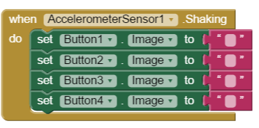 BiyoKatalog uygulaması İvmeÖlçer Bloğu ile Düğme Resminin Sıfırlanması Görüntüdeki gibi ilk Button ın (düğmenin) resmi