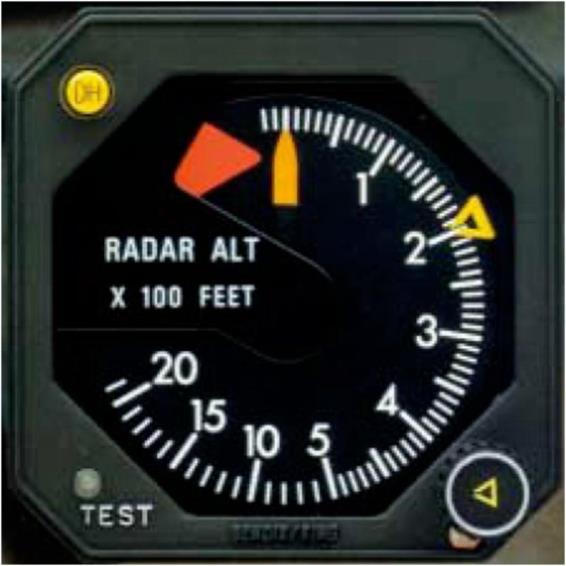 Radar altimetre -20 feet ile 2500 feet yerden yükseklik mesafelerinde kullanılır.