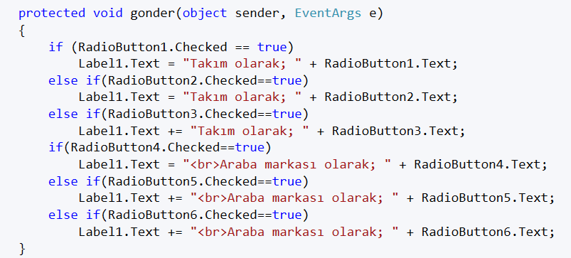 RADIOBUTTON Butonun click olayı