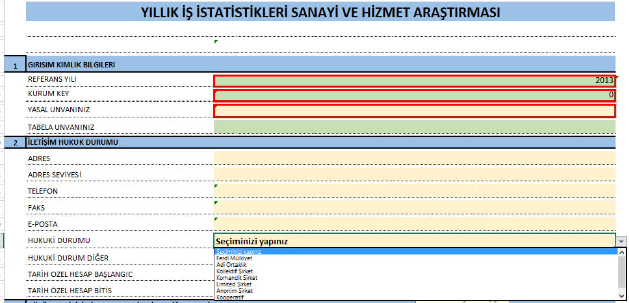 3. Programdan gelen alan : Logo Yazılım programlarını (TigerEnterprise, TigerPlus, GoPlus) kullanan firmaların program içerisinden girmiş olduğu değerler otomatik gelmektedir.