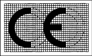 CE uygunluk işareti yukarıdaki resimde gösterilen şekle sadık kalmak şartıyla büyütülür veya küçültülür. CE uygunluk işaretinin çeşitli unsurları, esas olarak aynı düşey öçlüye sahip olmalıdır.