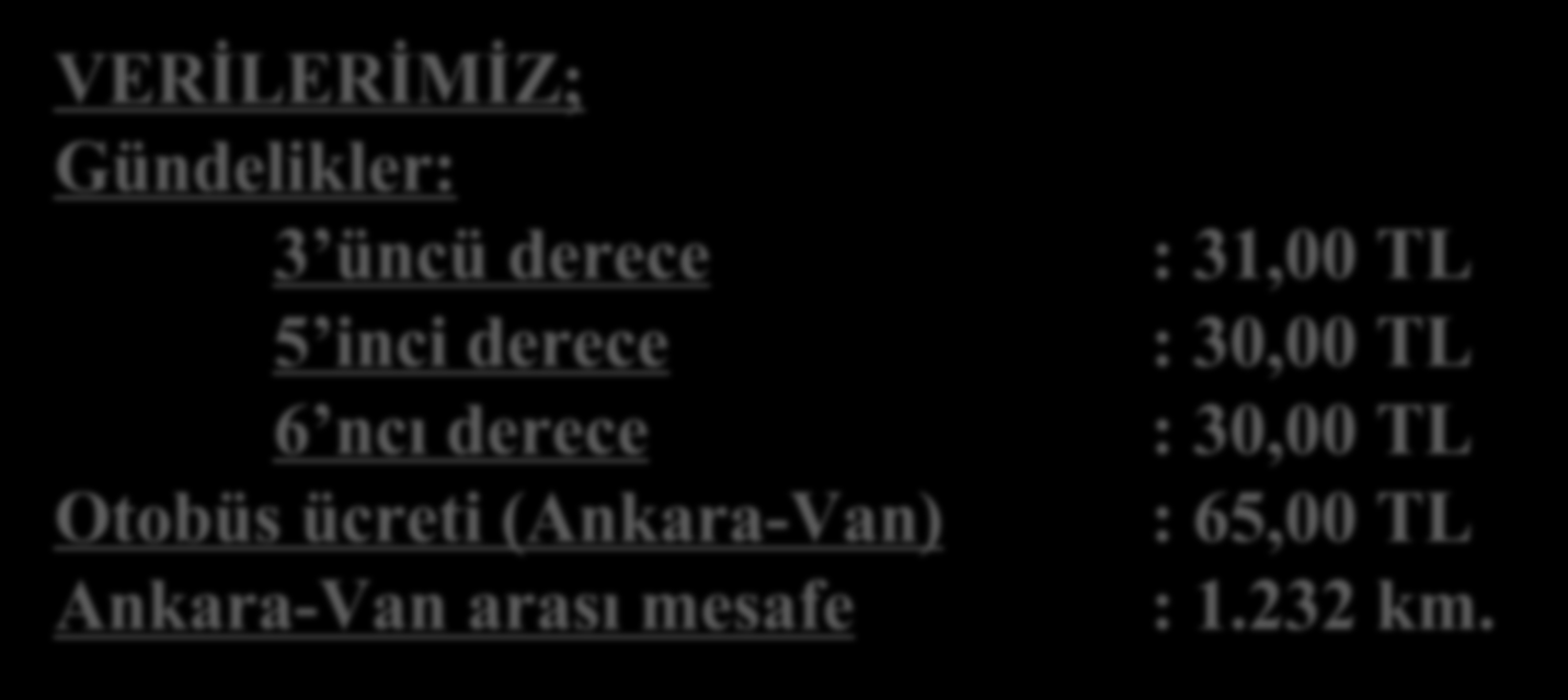 Yurtiçi Sürekli Görev Yolluğu Örneği Ankara da 5 inci derecede Şef kadrosunda görevli olan kişi Van SGK İl Müdürlüğündeki 3 üncü dereceli Şube Müdürlüğü kadrosuna atanıyor.