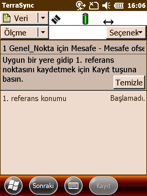 13 Ölçü Yapılması Ofsetli Ölçü Eğer ölçü alacağınız nokta gökyüzünü görmeyen bir noktada veya GPS hassasiyeti yeterli değilse ofset ile uzaktan ölçü alabilirsiniz.