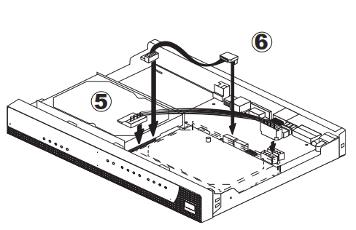 5- HDD ve ana kart arasında SATA güç kablosunu ve veri kablosunu bağlayın.