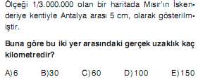 7.5 Yapılan herhangi bir çizimin harita olabilmesi için; I.