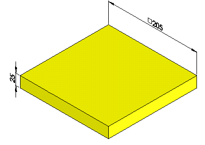 Şekil 2.4: Erkek kalıp plakası ham malzeme ölçüleri (Ç 1730) Şekil 2.