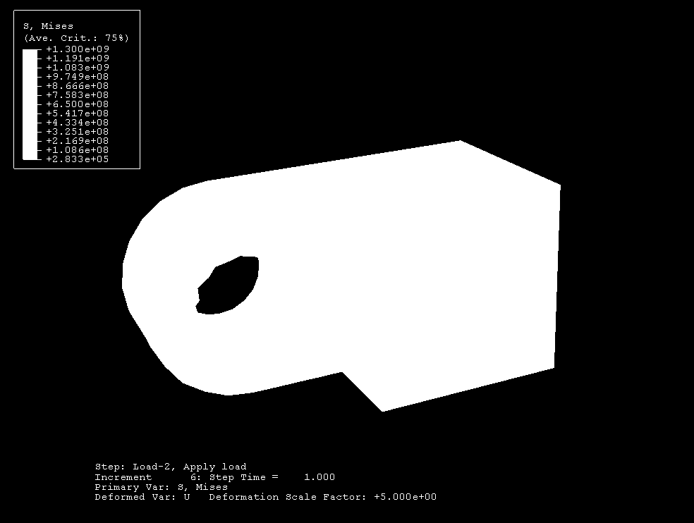 Şekil 12 Azaltılmış deformasyon ölçek faktörü ile Load-2 adımının sonundaki von Mises basıncının görüntüsü. 18. Çizim Süre ve Hızını Değiştirmek 1.