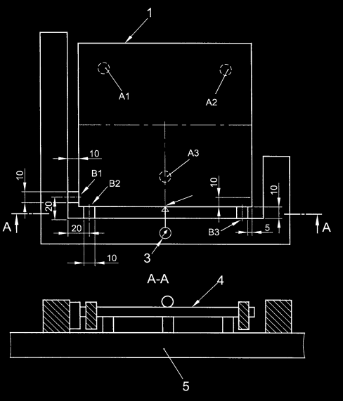 Ölçüler mm dir. Açıklama 1. Panel 2. Ölçme cihazı ölçme ucu çapı 5 mm 3. Kadranlı ölçme cihazı C2 4. Panel alt yüzü 5.