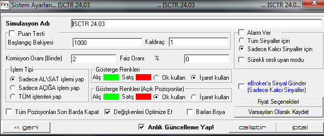 Sol tarafta, sürekli test edebileceğimiz şekilde kendinize özel sembol listeleri oluşturabilirsiniz. Başlangıçta tanımlanmış bir liste yoktur. Diyelim ki, sürekli test ettiğiniz 5 adet senet var.