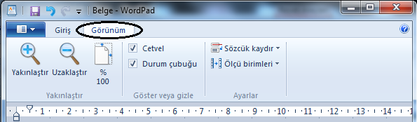 Pano Grubu: Kes, kopyala, yapıştır araçları bu grupta yer alır. Yazı Tipi Grubu: Font, renk, boyut, kalın, italik vb. metin ayarları için gerekli komutlar bu grupta yer alır.