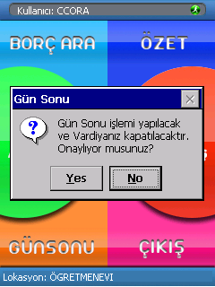 10 9. GÜN SONU (Z Raporu) ve VARDİYA SONU Espark programında kullanıcının mesai bitiminde kullanacağı modüldür.