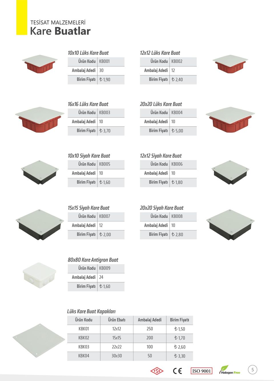 Adedi 1,80 15x15 Siyah Kare Buat KB007 Ambalaj Adedi 12 2,00 20x20 Siyah Kare Buat KB008 Ambalaj Adedi 2,80 80x80 Kare Antigron Buat KB009 Ambalaj