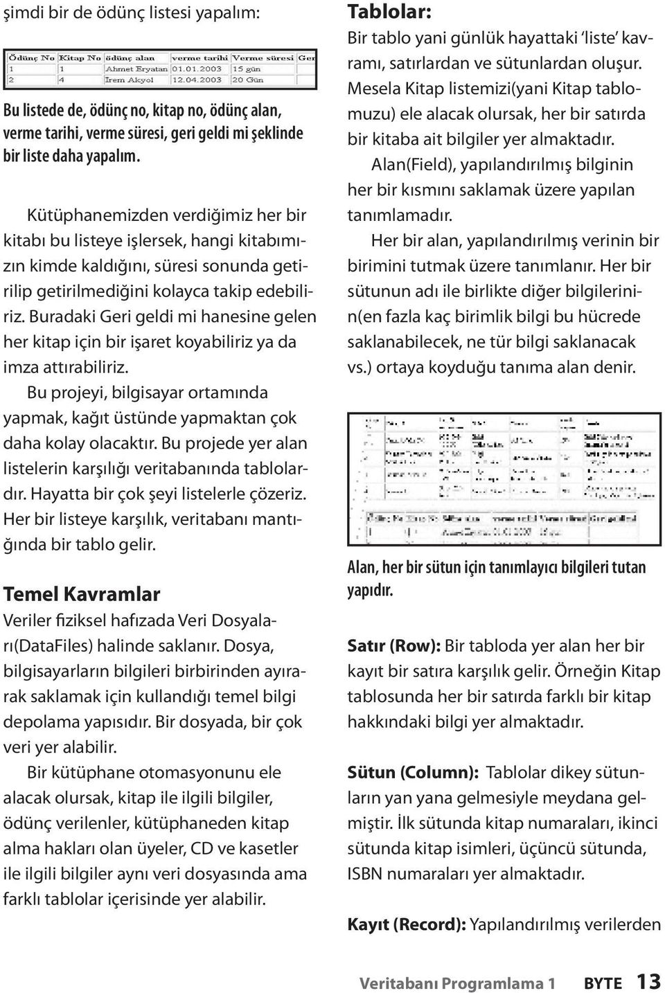 Buradaki Geri geldi mi hanesine gelen her kitap için bir işaret koyabiliriz ya da imza attırabiliriz. Bu projeyi, bilgisayar ortamında yapmak, kağıt üstünde yapmaktan çok daha kolay olacaktır.