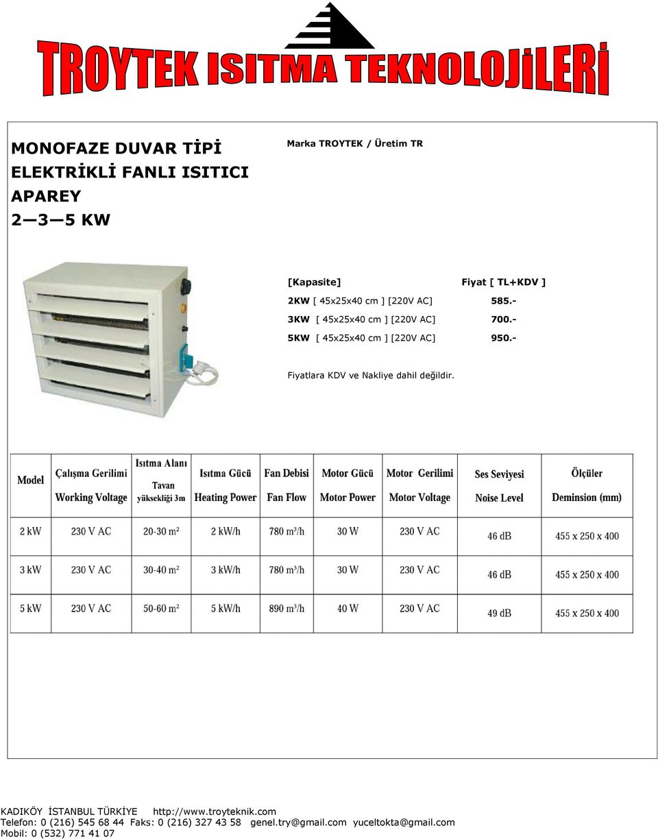 TL+KDV ] 2KW [ 45x25x40 cm ] [220V AC] 585.