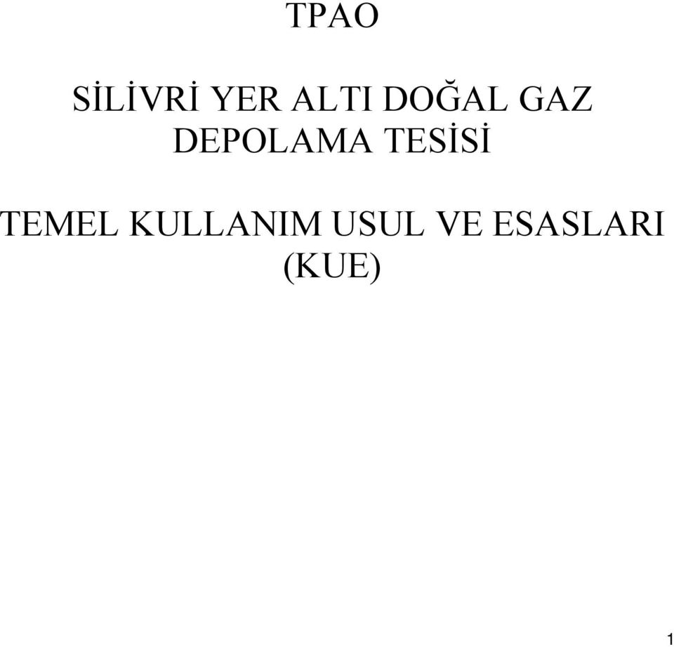 TESİSİ TEMEL KULLANIM