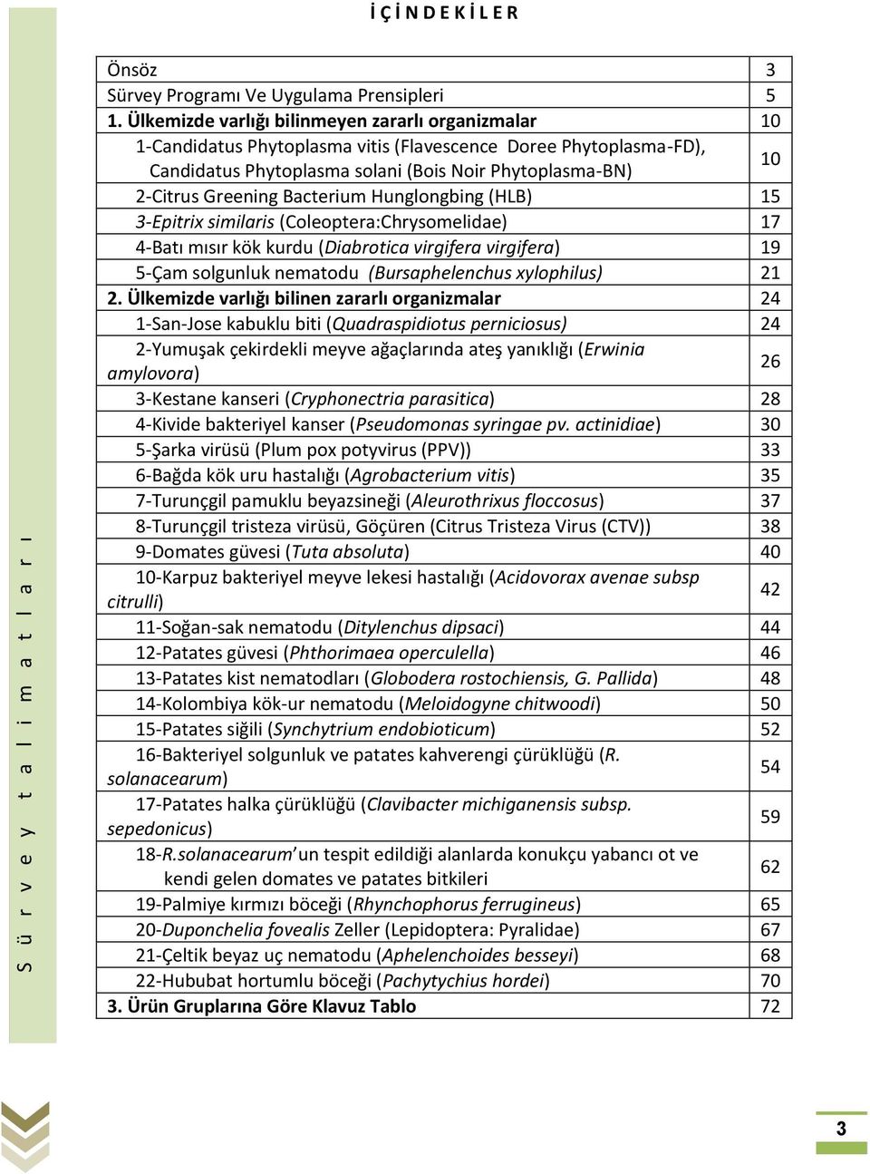 Bacterium Hunglongbing (HLB) 15 3-Epitrix similaris (Coleoptera:Chrysomelidae) 17 4-Batı mısır kök kurdu (Diabrotica virgifera virgifera) 19 5-Çam solgunluk nematodu (Bursaphelenchus xylophilus) 21 2.