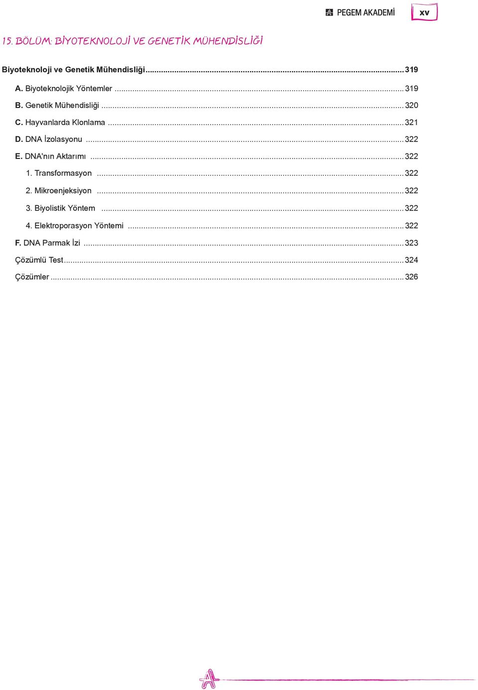DNA İzolasyonu...322 E. DNA'nın Aktarımı...322 1. Transformasyon...322 2. Mikroenjeksiyon...322 3.