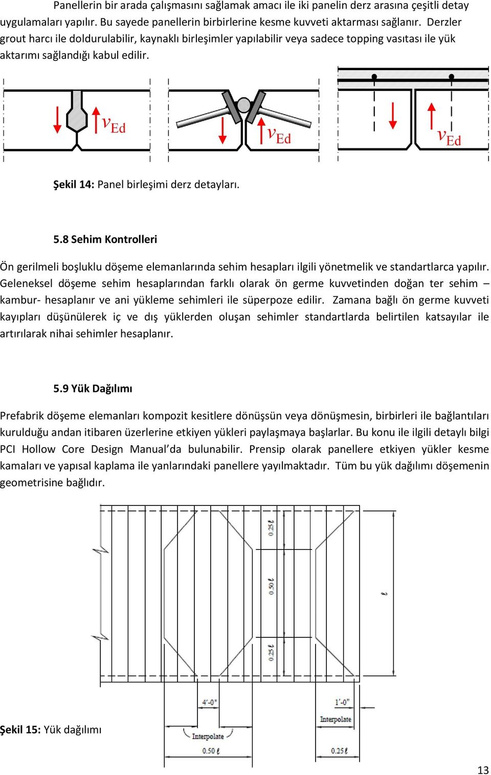 8 Sehim Kontrolleri Ön gerilmeli boşluklu döşeme elemanlarında sehim hesapları ilgili yönetmelik ve standartlarca yapılır.