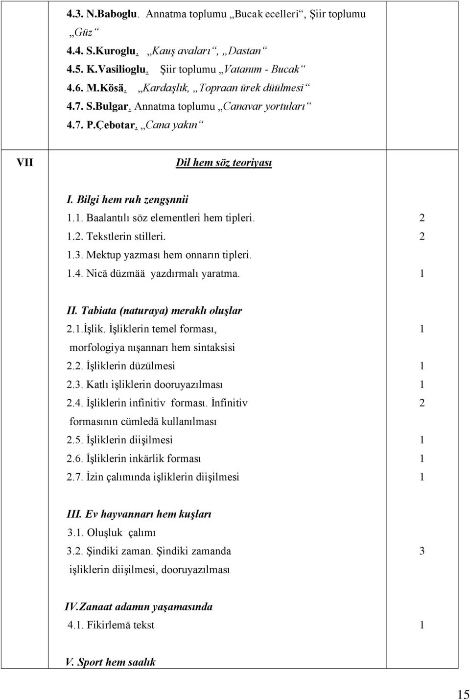 Mektup yazması hem onnarın tipleri..4. Nicä düzmää yazdırmalı yaratma. II. Tabiata (naturaya) meraklı oluşlar..işlik. İşliklerin temel forması, morfologiya nışannarı hem sintaksisi.