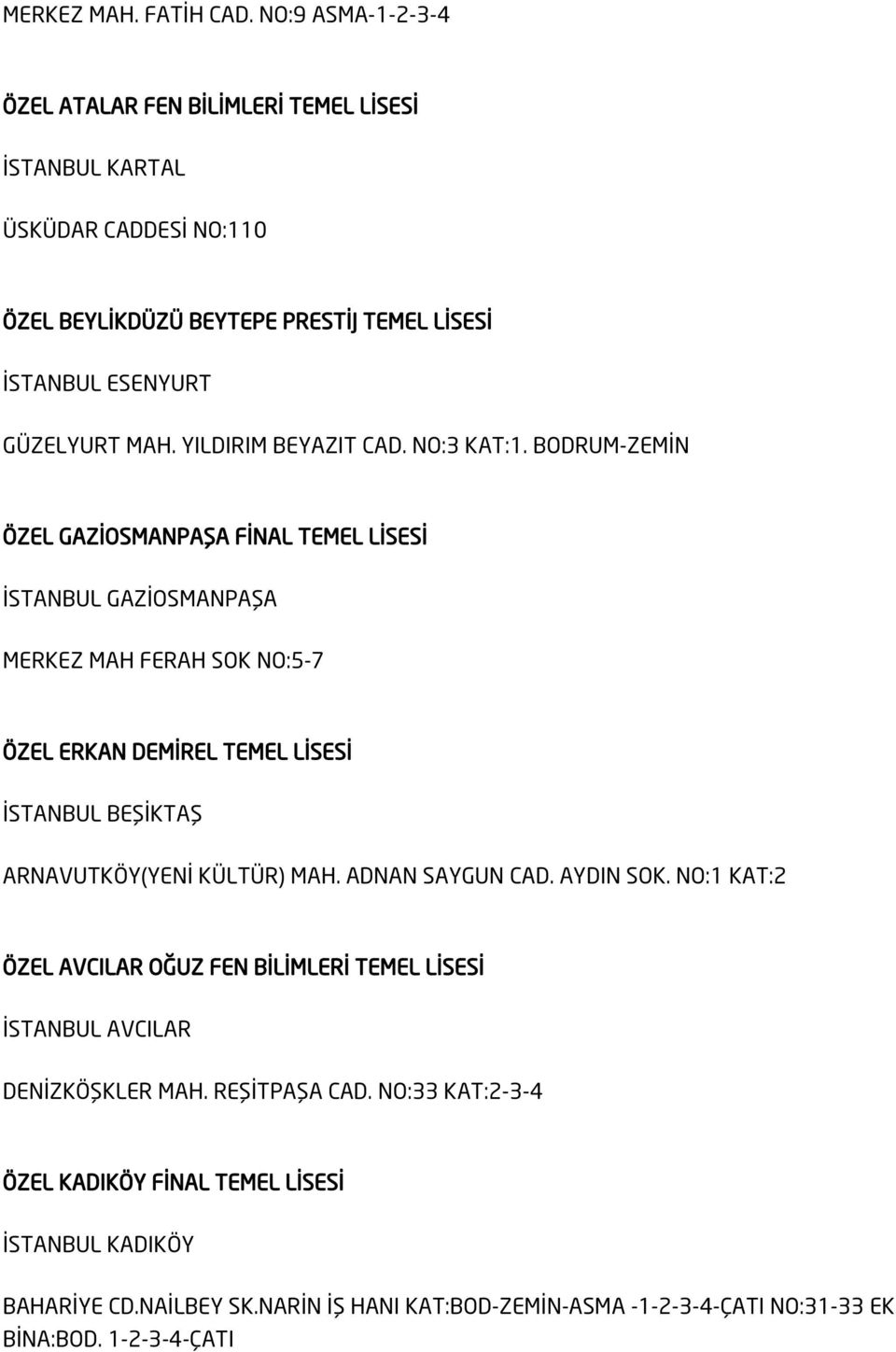 YILDIRIM BEYAZIT CAD. NO:3 KAT:1.