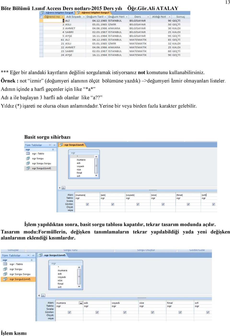 Adının içinde a harfi geçenler için like *a* Adı a ile başlayan 3 harfli adı olanlar like a?? Yıldız (*) işareti ne olursa olsun anlamındadır.