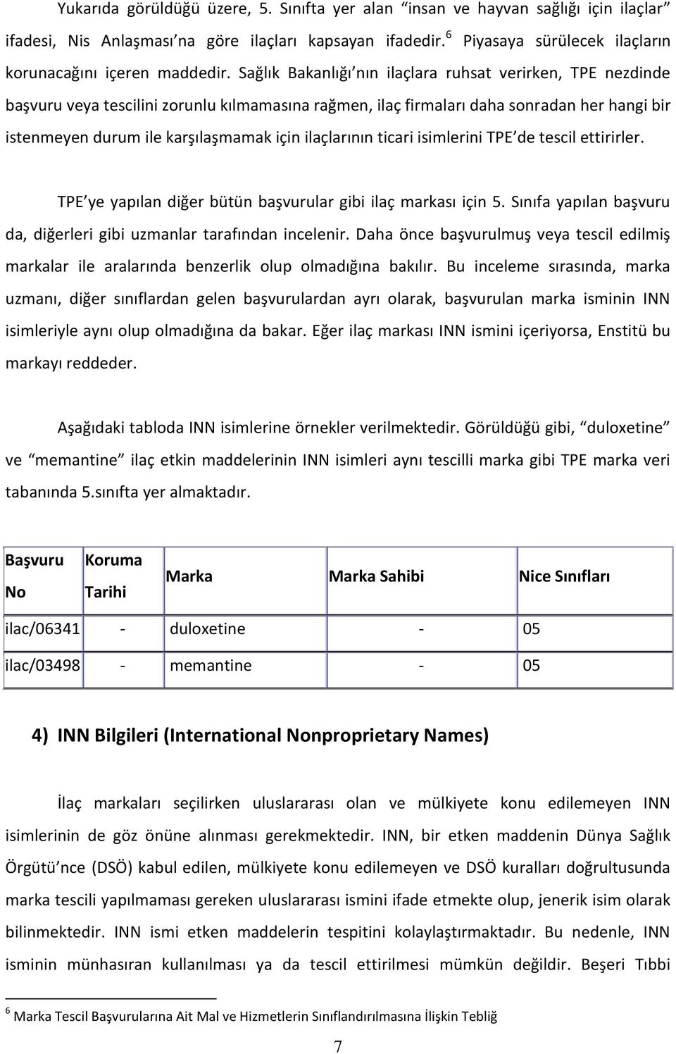 Sağlık Bakanlığı nın ilaçlara ruhsat verirken, TPE nezdinde başvuru veya tescilini zorunlu kılmamasına rağmen, ilaç firmaları daha sonradan her hangi bir istenmeyen durum ile karşılaşmamak için