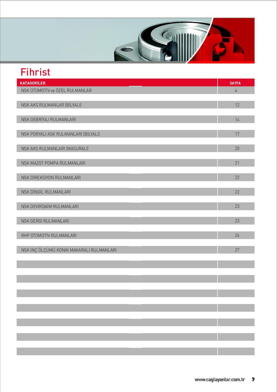 AKS RULMANLAR ( BİLYALI ) NSK MAZOT POMPA RULMANLARI 20 21 NSK DİREKSİYON RULMANLARI 22 NSK DİNGİL RULMANLARI 22 NSK DEVİRDAİM