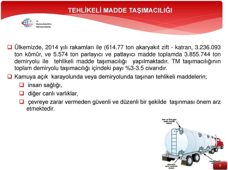 TM taşımacılığının toplam demiryolu taşımacılığı içindeki payı %3-3.5 civarıdır.