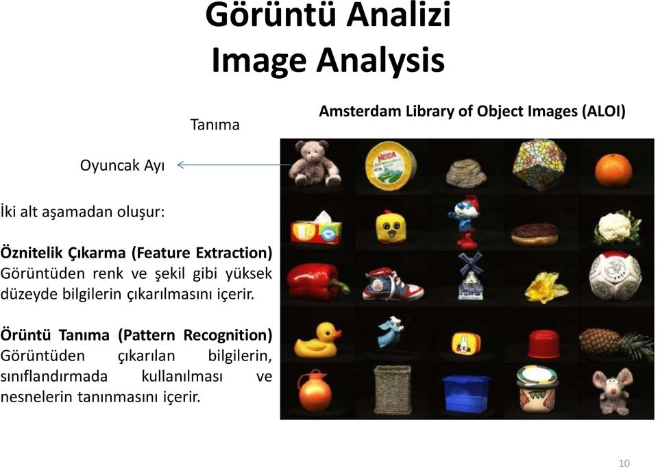 gibi yüksek düzeyde bilgilerin çıkarılmasını içerir.