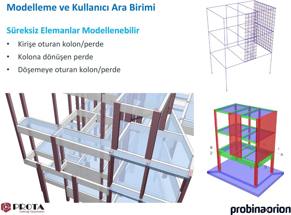 Kirişe oturan kolon/perde Kolona