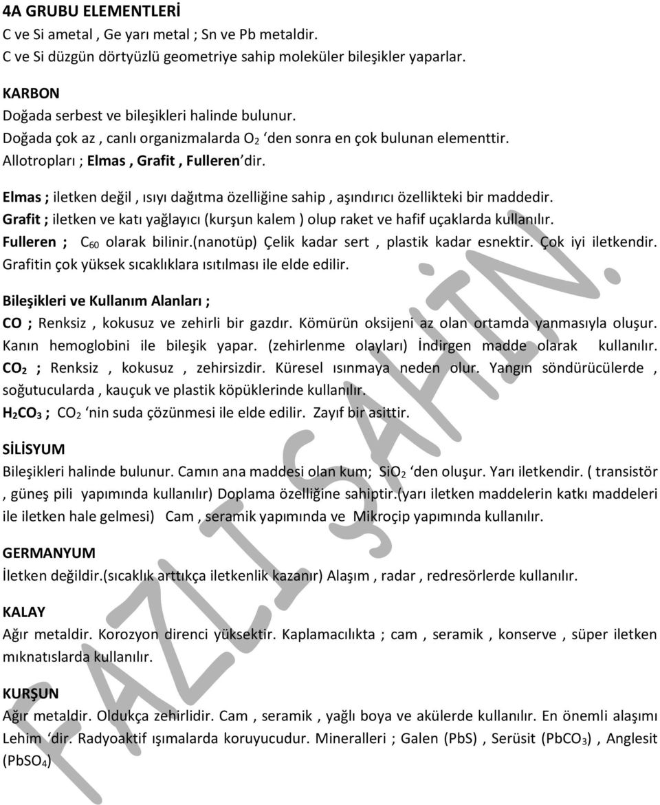 Elmas ; iletken değil, ısıyı dağıtma özelliğine sahip, aşındırıcı özellikteki bir maddedir. Grafit ; iletken ve katı yağlayıcı (kurşun kalem ) olup raket ve hafif uçaklarda kullanılır.