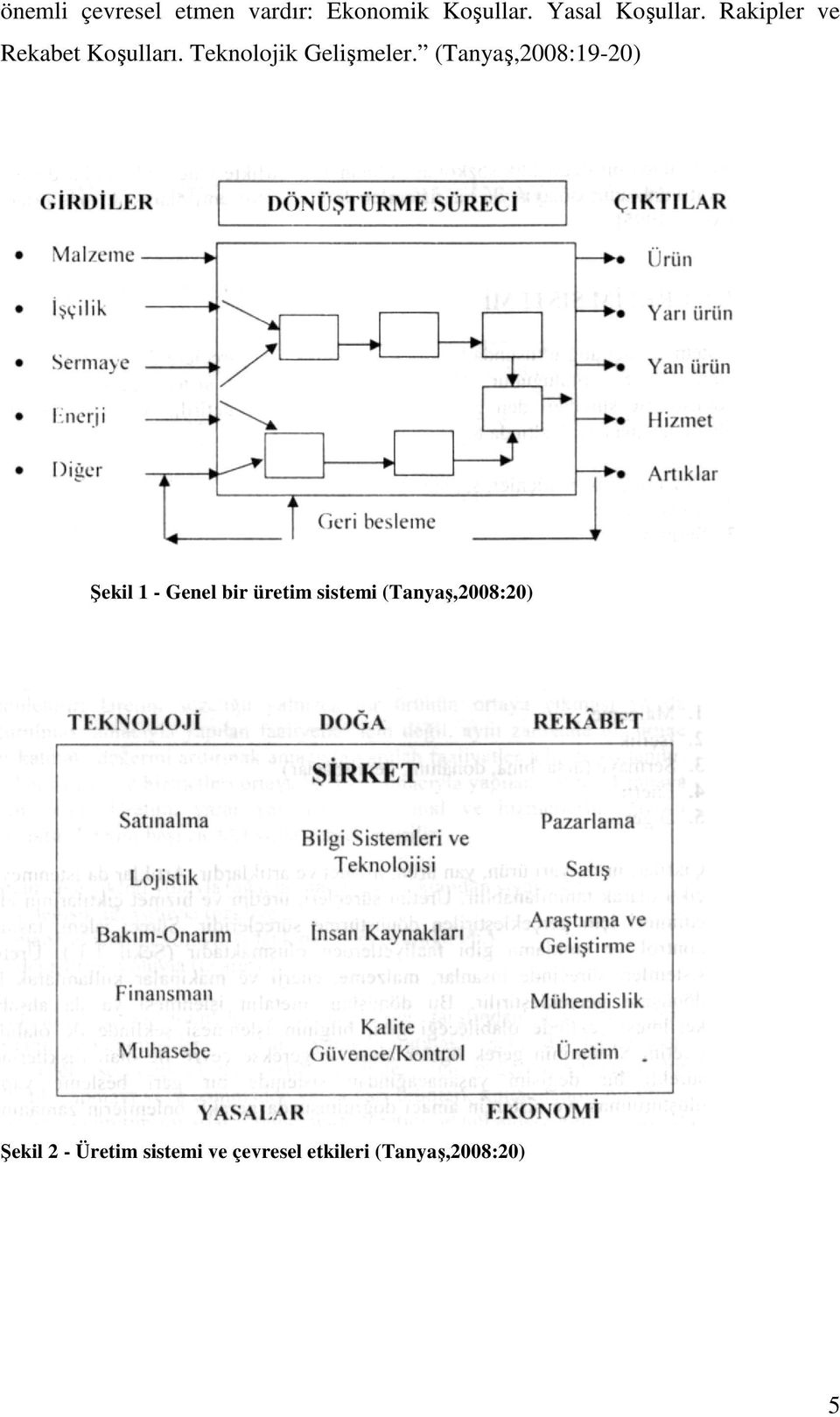 (Tanyaş,2008:19-20) Şekil 1 - Genel bir üretim sistemi