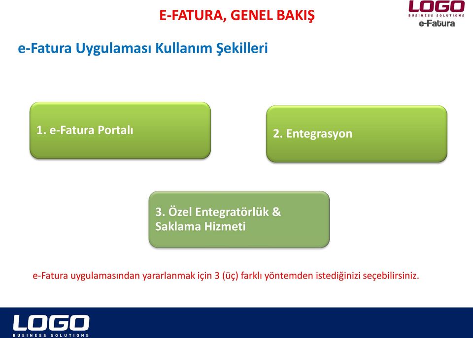 Özel Entegratörlük & Saklama Hizmeti e-fatura