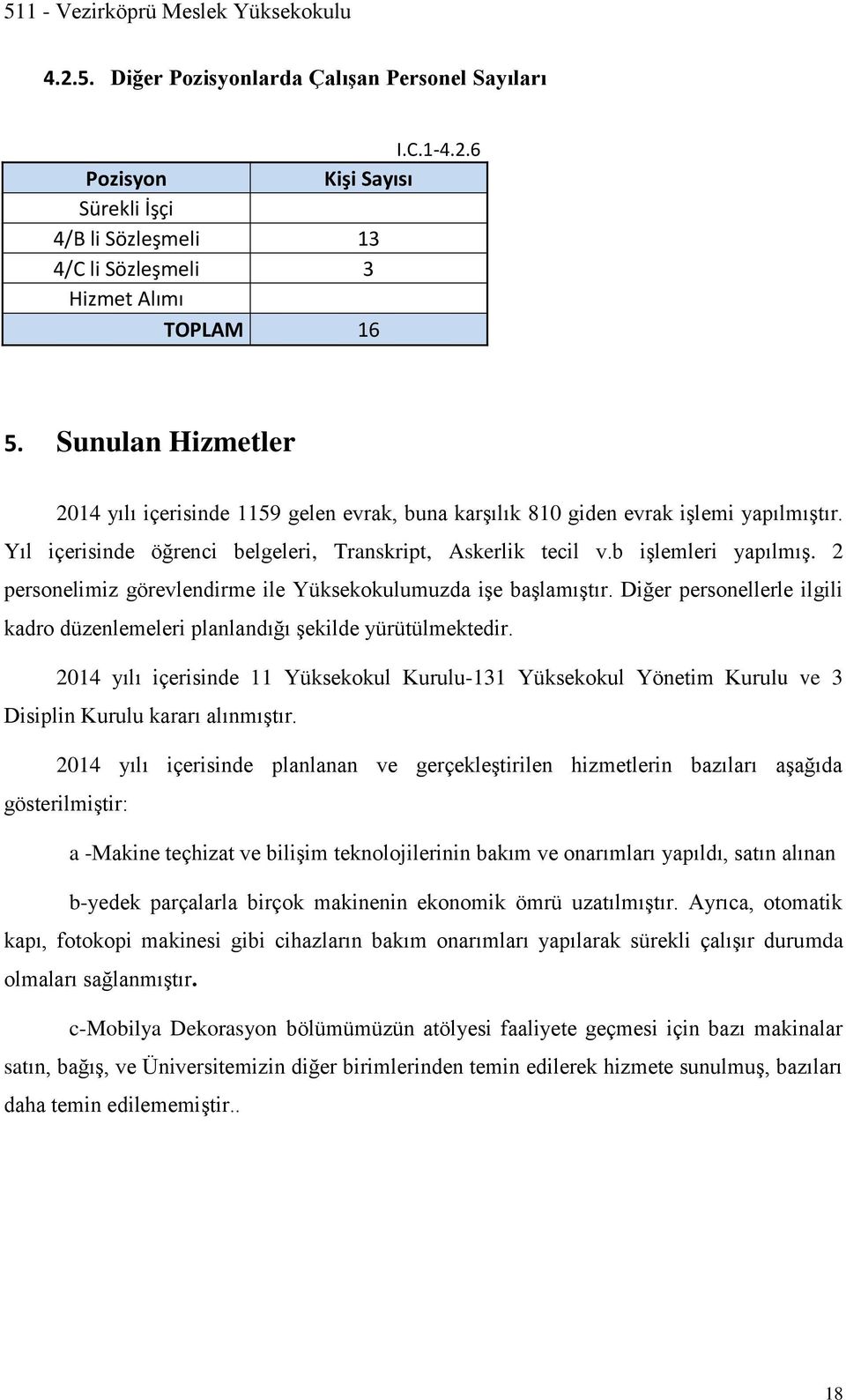 2 personelimiz görevlendirme ile Yüksekokulumuzda işe başlamıştır. Diğer personellerle ilgili kadro düzenlemeleri planlandığı şekilde yürütülmektedir.