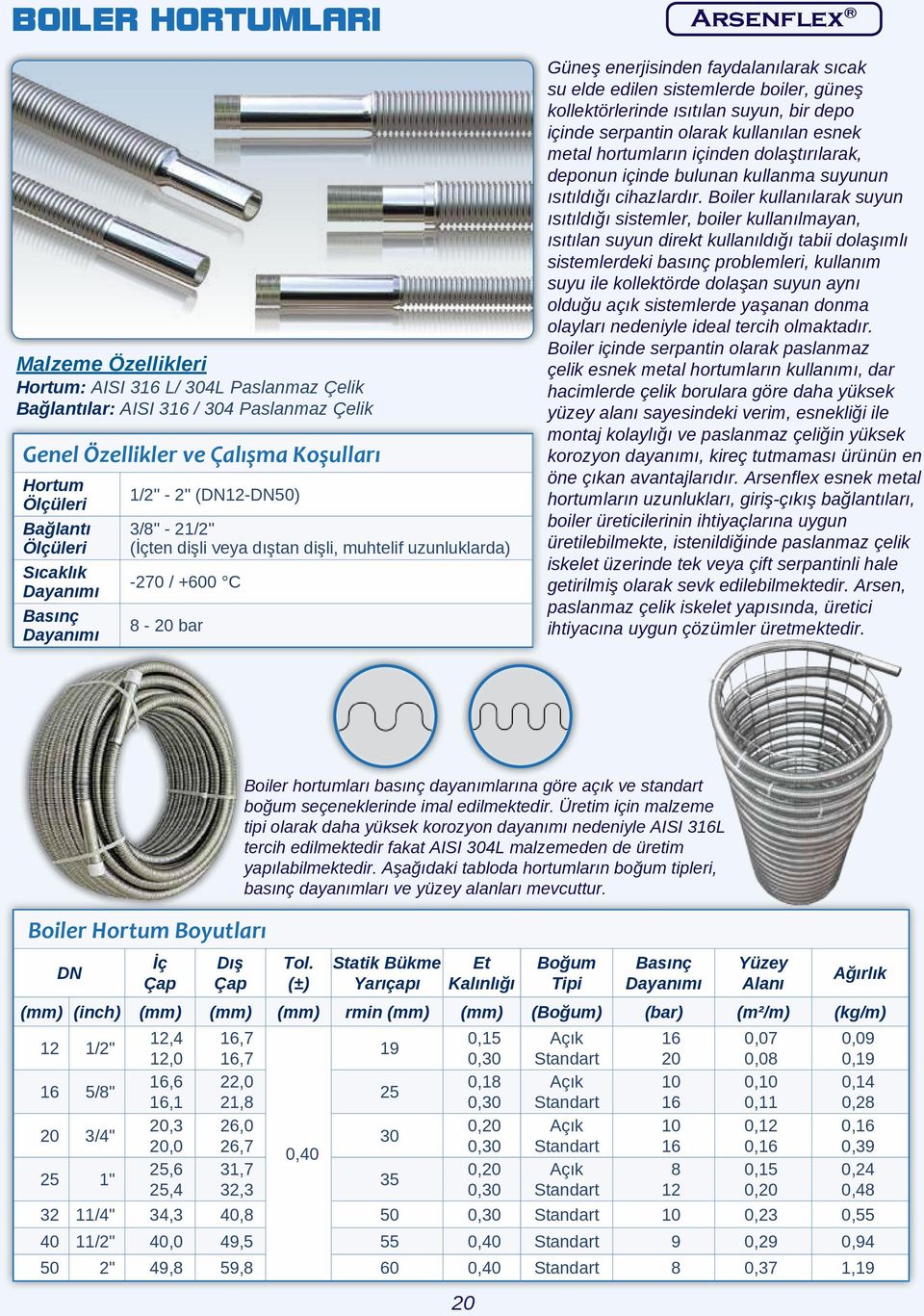 elde edilen sistemlerde boiler, güneş kollektörlerinde ısıtılan suyun, bir depo içinde serpantin olarak kullanılan esnek metal hortumların içinden dolaştırılarak, deponun içinde bulunan kullanma