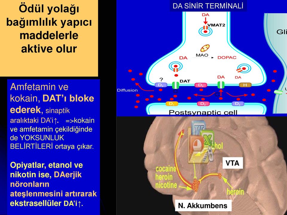 =>kokain ve amfetamin çekildiğinde de YOKSUNLUK BELİRTİLERİ ortaya çıkar.