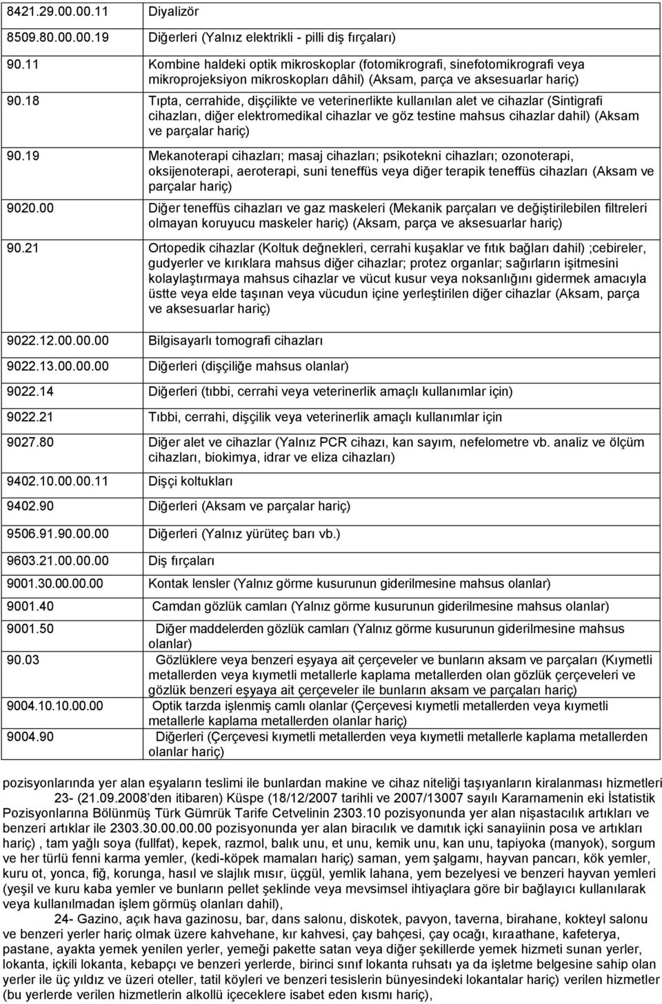 18 Tıpta, cerrahide, dişçilikte ve veterinerlikte kullanılan alet ve cihazlar (Sintigrafi cihazları, diğer elektromedikal cihazlar ve göz testine mahsus cihazlar dahil) (Aksam ve parçalar hariç) 90.