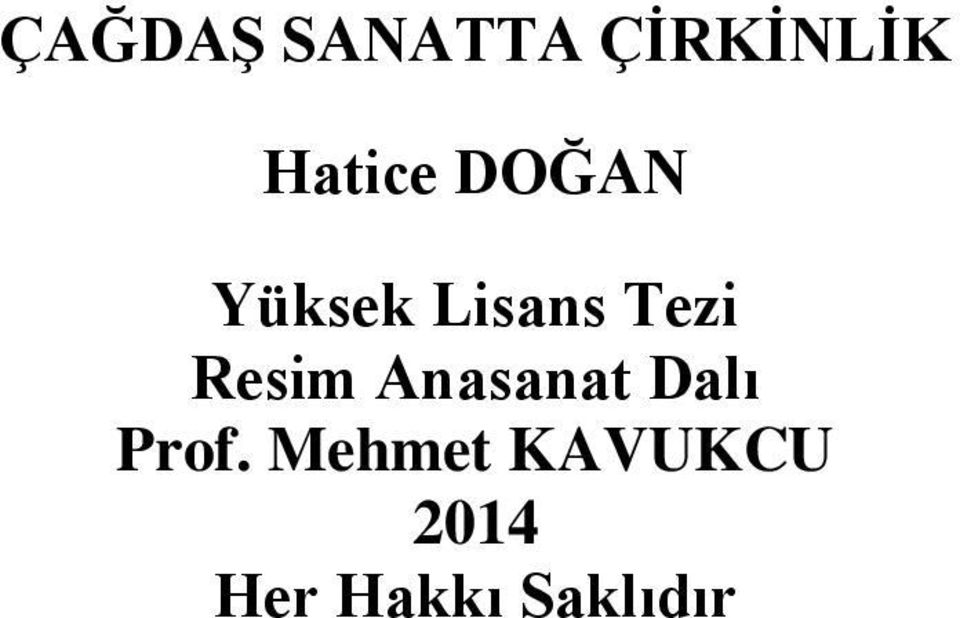 Tezi Resim Anasanat Dalı Prof.