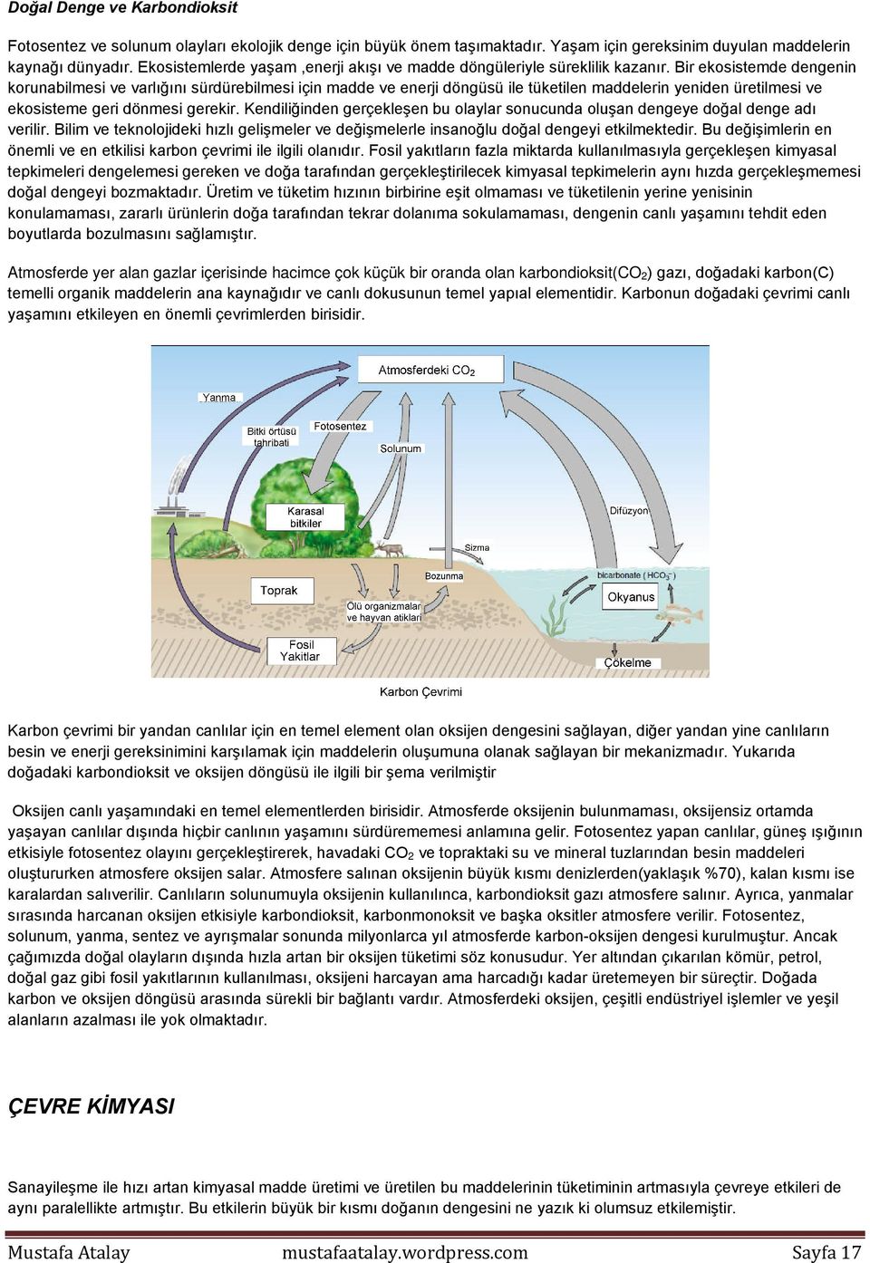 Bir ekosistemde dengenin korunabilmesi ve varlığını sürdürebilmesi için madde ve enerji döngüsü ile tüketilen maddelerin yeniden üretilmesi ve ekosisteme geri dönmesi gerekir.