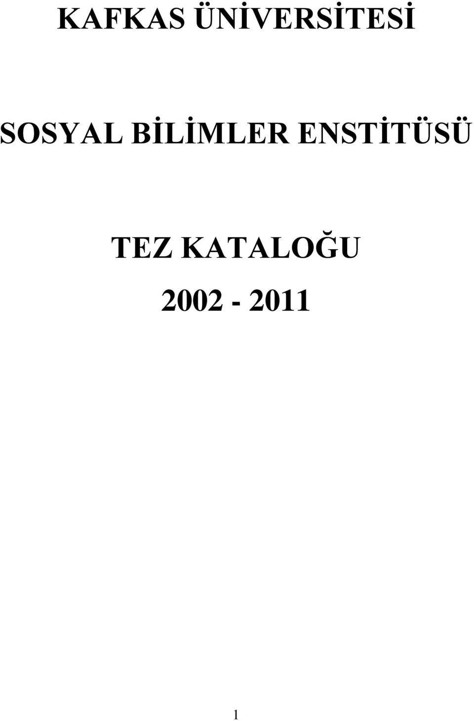 SOSYAL BİLİMLER