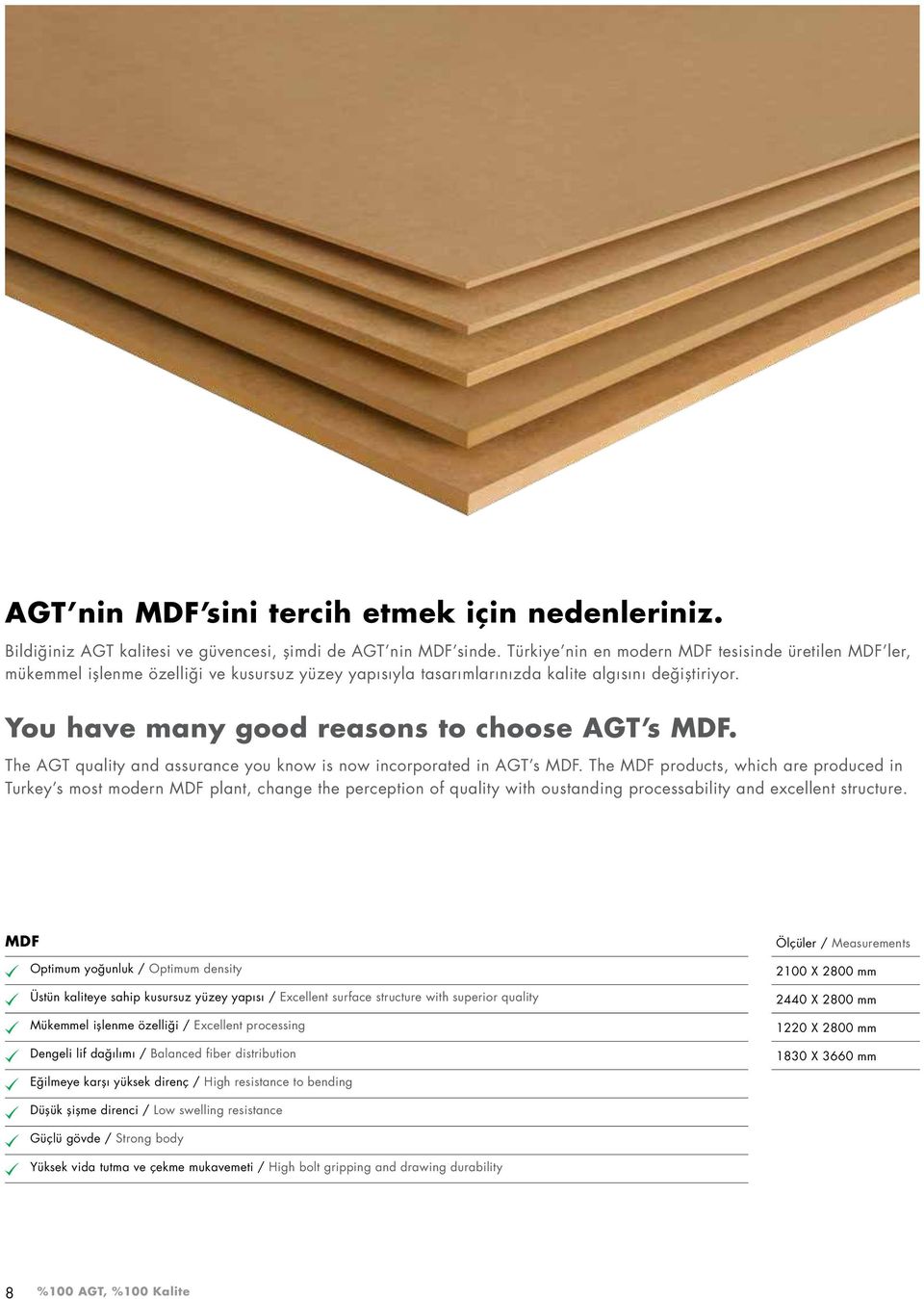 You have many good reasons to choose AGT s MDF. The AGT quality and assurance you know is now incorporated in AGT s MDF.