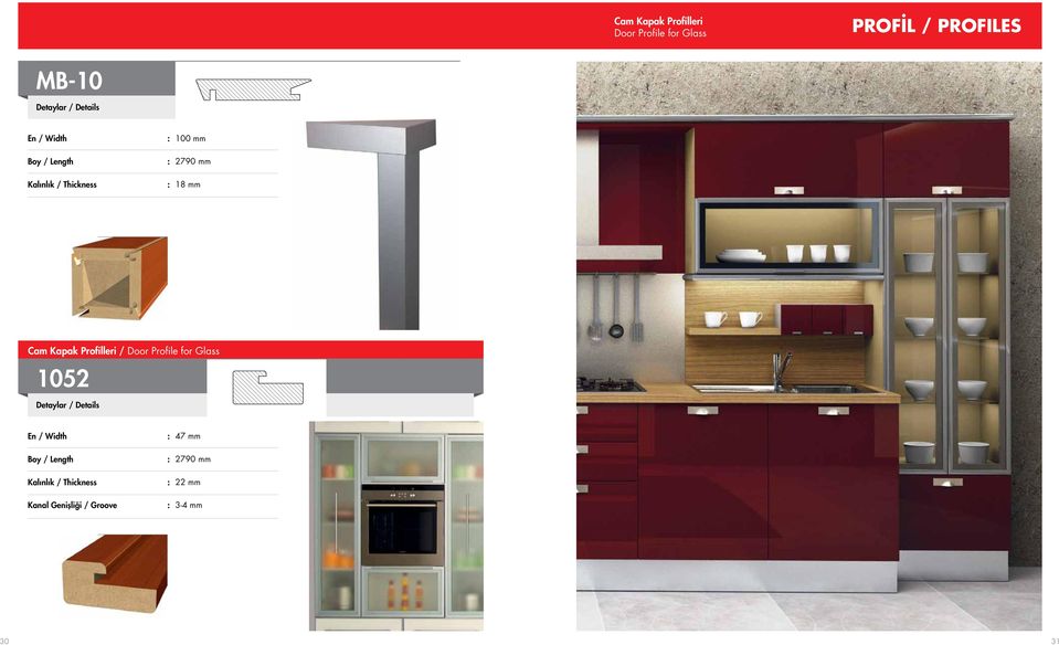 1 Cam Kapak Profilleri / Door Profile