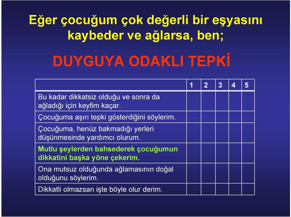 Çocuğuma, henüz bakmadığı yerleri düşünmesinde yardımcı olurum.