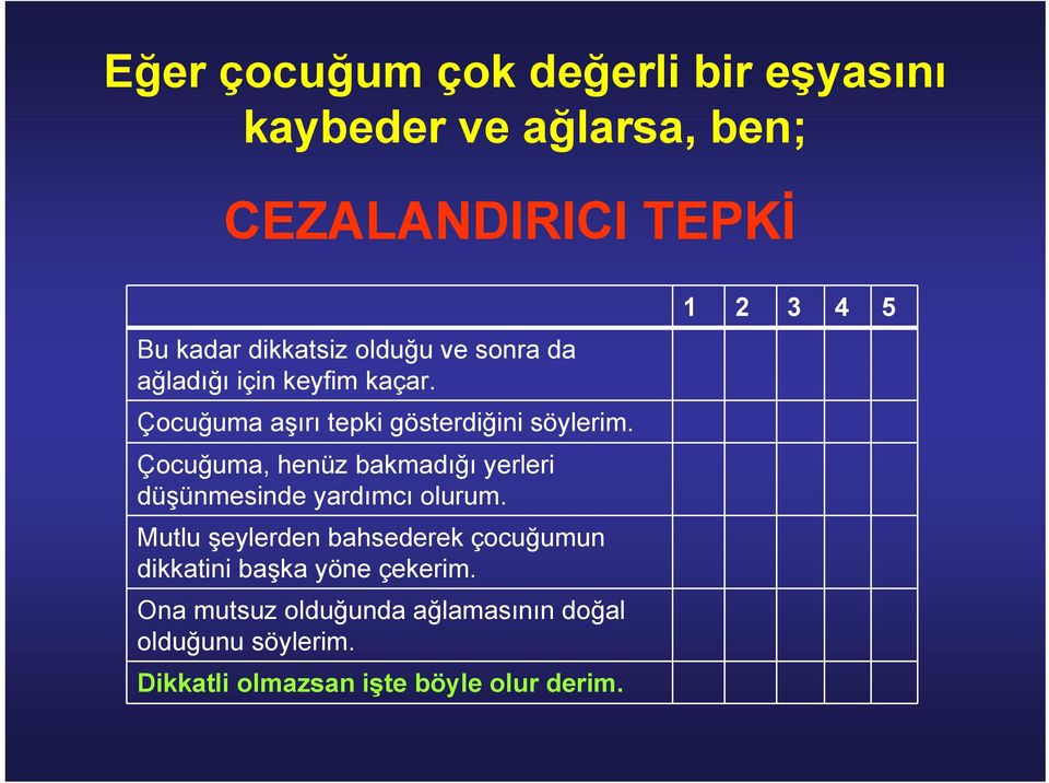 Çocuğuma, henüz bakmadığı yerleri düşünmesinde yardımcı olurum.